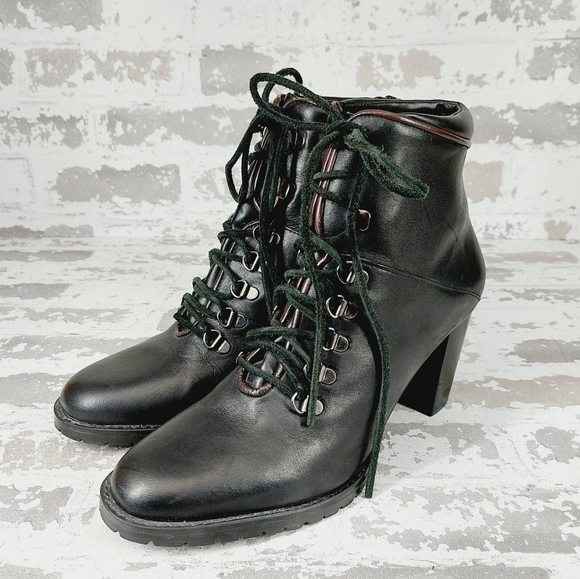 Elegant Black Lace-Up Ankle Boots - Picture 2 of 10